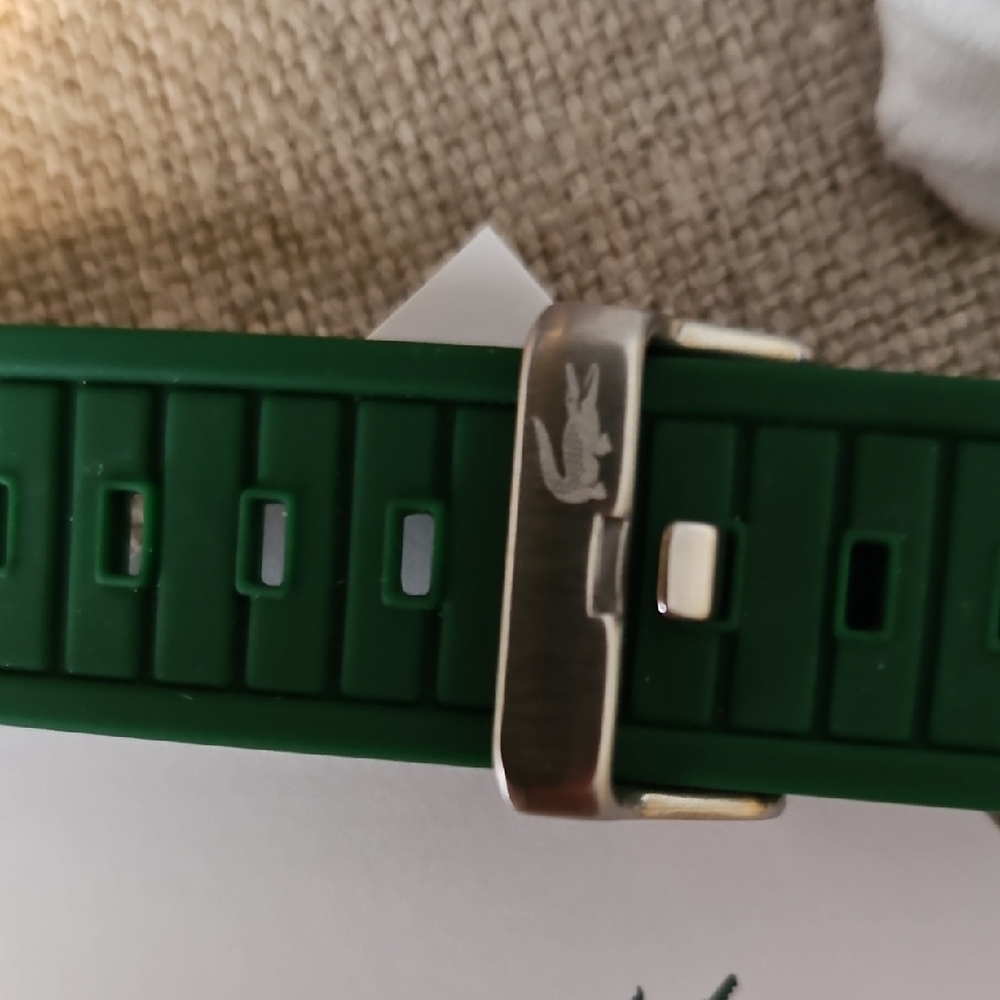 Lacoste Men's Women's Green Watch Strap Band With Box And Pillow. No Watch. - Picture 2 of 3